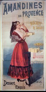 Poster die Amandines de Provence, Franse koekjes, adverteert